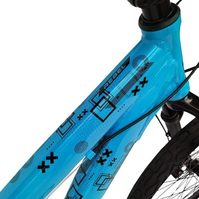Bicicleta aro26 Gta Rebel Freeride Downhill Single 7v Rodas Vmaxx FreioDisco Pneu Flame Preto Azul