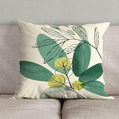Kit Trio Capas De Almofadas Estampadas Em Veludo Suede 45cm X 45cm - Decoração Luxo Para Sala Cor Verde