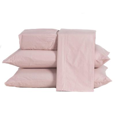 Jogo De Cama Lençol Solteiro Prestige Com Fronha 03 Peças - Tecido Liso Percal 300 Fios 100% Algodão Original Cor Rosê