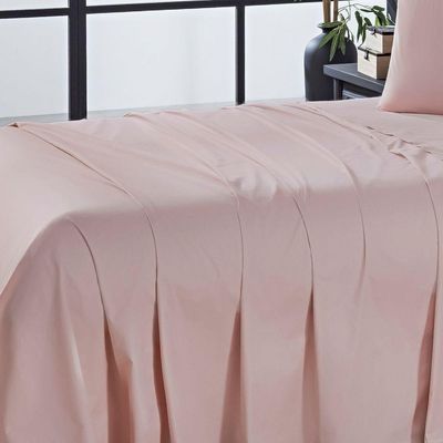 Jogo De Cama Lençol Solteiro Prestige Com Fronha 03 Peças - Tecido Liso Percal 300 Fios 100% Algodão Original Cor Rosê