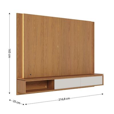 Home Suspenso Loa 2 Portas De Correr - Ssx Multicoisas Cor Freijo/off White Matte