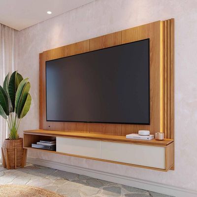 Home Suspenso Loa 2 Portas De Correr - Ssx Multicoisas Cor Freijo/off White Matte