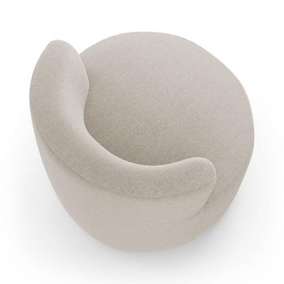 Kit Sofá E Poltrona Orgânica Living Bob Com Almofadas Bouclê Bege - Desk Design