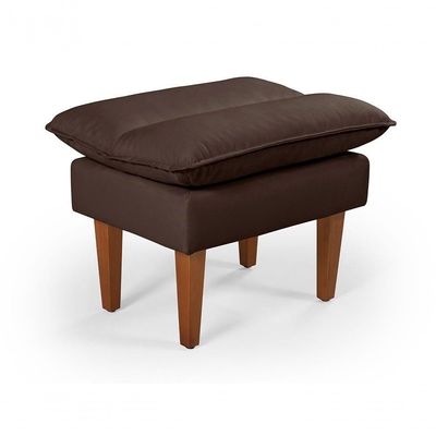 Sofá Cama Vancouver 3 Lugares Império Reclinável Casal Pés Madeira Com Banqueta Suede Marrom 379