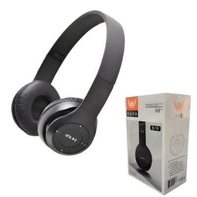 Fone de Ouvido Headphone Bluetooth B-19 Estéreo Cor Preto