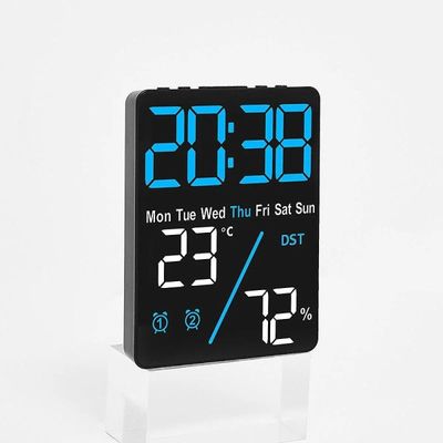 Despertador Digital Mesa 12/24 Horas, Temperatura, Umidade - Quarto, Escritório, Cozinha