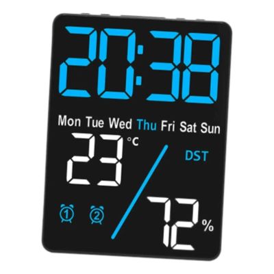 Despertador Digital Mesa 12/24 Horas, Temperatura, Umidade - Quarto, Escritório, Cozinha