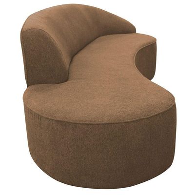 Sofá Curvo 04 Lugares 230cm Eron Braço Esquerdo Linho Camel - Nexta Casa