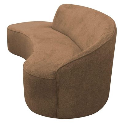 Sofá Curvo 04 Lugares 230cm Eron Braço Esquerdo Linho Camel - Nexta Casa