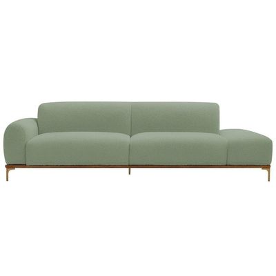 Sofá Living Unne 3 Lugares 210cm Terminal Esquerdo Bouclé Verde Claro - Nexta Casa Cor Verde