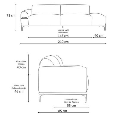 Sofá Living Unne 3 Lugares 210cm Terminal Esquerdo Bouclé Verde Claro - Nexta Casa Cor Verde