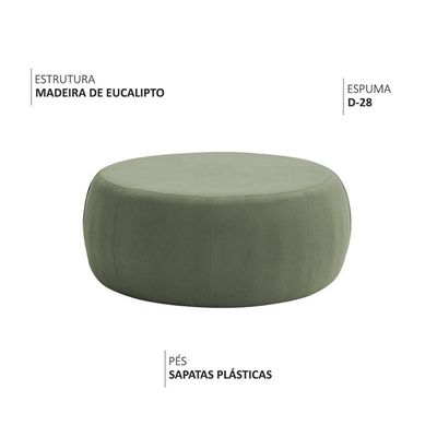 Puff Decorativo Redondo Golf 105x105cm Poliéster Verde - Nexta Casa