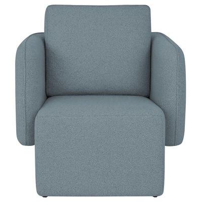 Poltrona Decorativa Sala De Estar Duna Bouclé Azul Claro - Nexta Casa