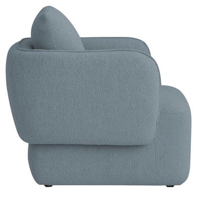 Poltrona Decorativa Sala De Estar Duna Bouclé Azul Claro - Nexta Casa