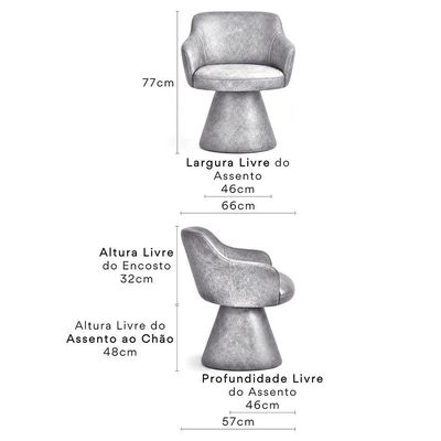 Cadeira De Mesa De Jantar Jade Base Cone Giratória Bouclé Terracota - Nexta Casa