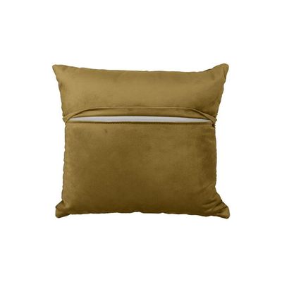 Almofada Tressê 40x40cm Veludo Mostarda - Nexta Casa
