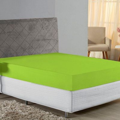 Lençol Com Elástico Casal Nobre 1 Peça 30cm De Altura Malha 100% Algodão - Pistache