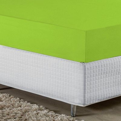 Lençol Com Elástico Casal Nobre 1 Peça 30cm De Altura Malha 100% Algodão - Pistache