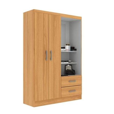 Guarda Roupa Capelinha Solteiro 2 Portas 2 Gavetas Premium - Cinnamomo Cinnamomo