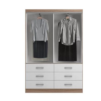 Guarda Roupa Casal Veneza Premium 2 Portas De Correr 6 Gavetas - Demolição - Branco Demolição - Branco
