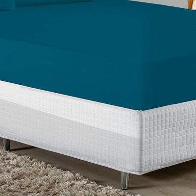 Jogo De Cama King Nobre 3 Peças Lençol Com Elástico De 30cm De Altura Malha 100% Algodão - Petróleo