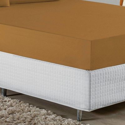 Jogo De Cama King Nobre 3 Peças Lençol Com Elástico De 30cm De Altura Malha 100% Algodão - Cobre