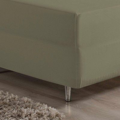 Jogo De Cama Casal Nobre 3 Peças Luva De Box 55cm De Altura Malha 100% Algodão - Avelã