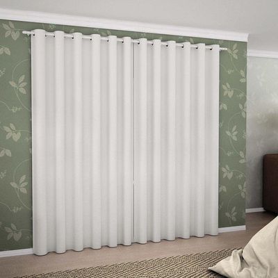 Cortina Blackout Para Varão Simples 3,00m X 2,60m 100% Poliéster - Branco