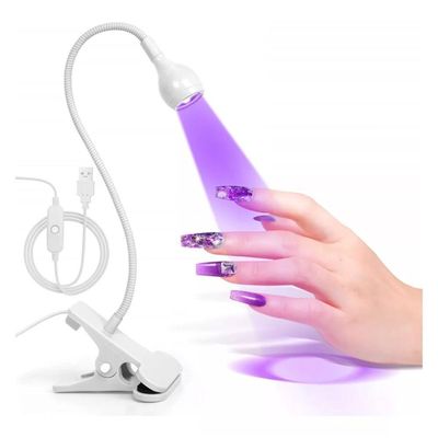 Mini Luminária Clip De Mesa Com Led Ultravioleta