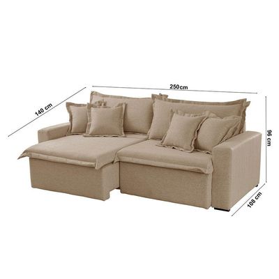 Sofá Montreal Linho 02 Módulos De 100m B25cm Meu Sofá Online A226 Linho Bege