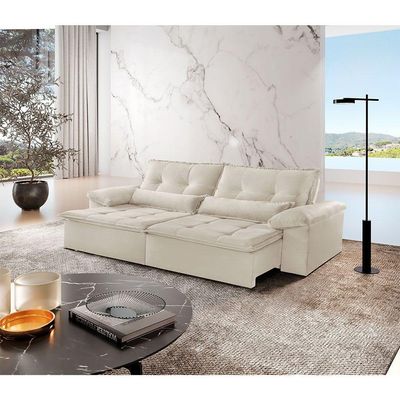 Sofá Parma Linho 02 Módulos De 100m B25cm Meu Sofá Online A302 Linho Branco