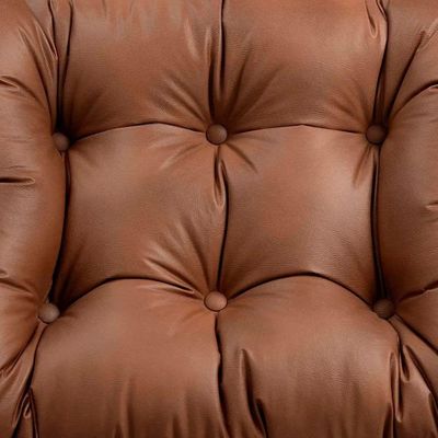 Poltrona Com Puff Sintético Caramelo- Somar Móveis