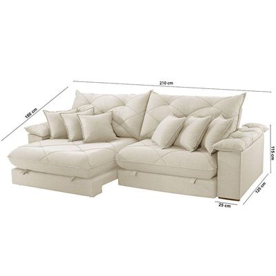Sofá ágata Linho Dois Módulos De 80 Cm B25 Meu Sofá Online A302 Linho Branco