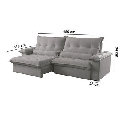 Sofá Vega 02 Módulos De 90cm Br 25cm Meu Sofá Online A230 Linho Cinza