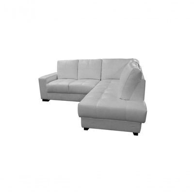 Sofá De Couro Canto Marrocos 2 Lugares Com Chaise Direita Branco Pigmentado - Mempra Design