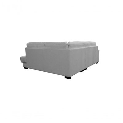 Sofá De Couro Canto Marrocos 2 Lugares Com Chaise Direita Branco Pigmentado - Mempra Design