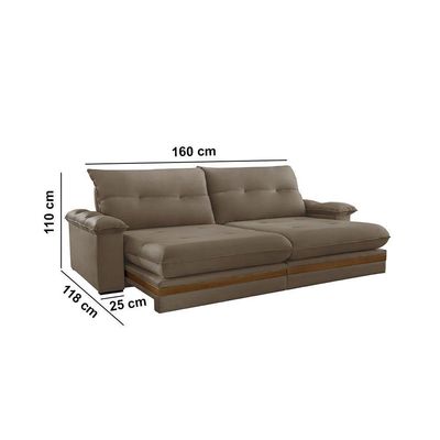 Sofá Avalon 02 Módulos De 80cm Br25cm Meu Sofá Online B016 Veludo Marrom