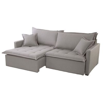 Sofá Cama Flora 02 Módulos De 80cm Br 15cm Meu Sofá Online A230 Linho Cinza