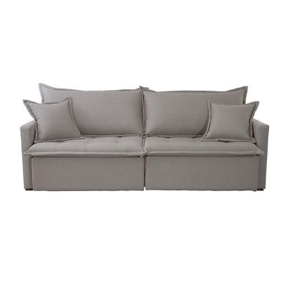 Sofá Cama Flora 02 Módulos De 80cm Br 15cm Meu Sofá Online A230 Linho Cinza