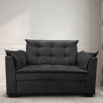 Sofá 2 Lugares Para Sala Moderno Confortável ágata Suede Preto