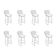 Kit 8 Banquetas Bistrô Bertoia Cromada D80 Com Assento Sintético Branco