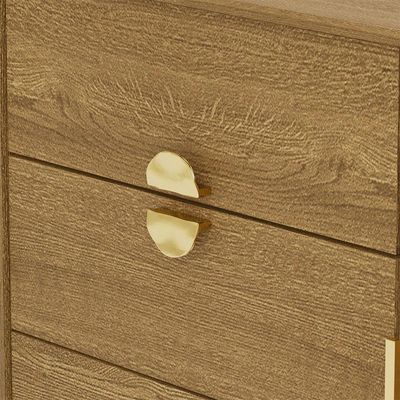 Cômoda Sapateira Com Espelho Para Quarto 1 Porta 4 Gavetas Paraty V01 Nature - Lyam Decor