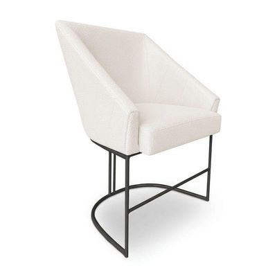 Kit 2 Poltronas Luxo Alana Bouclê Base Ferro Preto - Pallazio Cor Bege