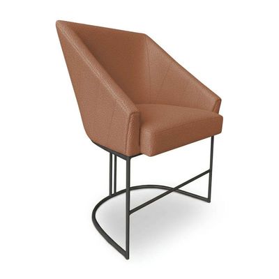 Poltrona Luxo Alana Bouclê Base Ferro Preto - Pallazio Cor Terracota