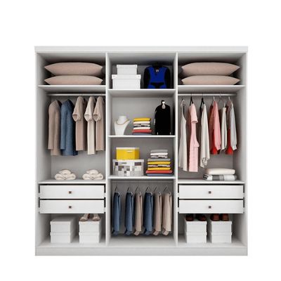 Guarda Roupa Casal 6 Portas 4 Gavetas - Messina-branco - Móveis Novo Horizonte