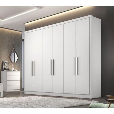 Guarda Roupa Casal 100% Mdf 6 Portas 6 Gavetas - Linea-branco - Móveis Horizonte