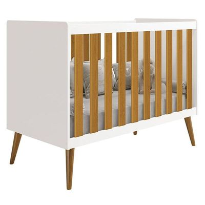 Quarto De Bebê Americano 6 Portas Com Berço Americano Katatau Branco Acetinado Savana - Reller - Henn E Colchão Ortobom