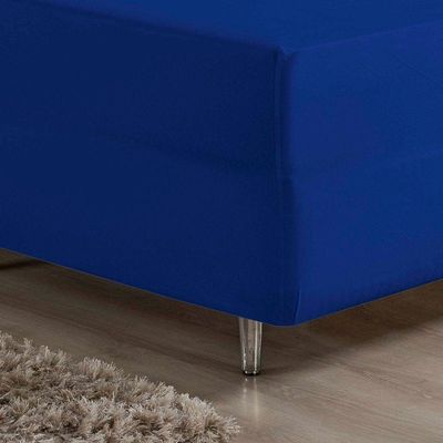Lençol Com Elástico Queen Nobre 1 Peça Luva De Box 55cm De Altura Malha 100% Algodão - Royal