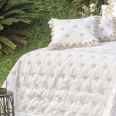 Kit Cobre Leito Sensualle Casal Queen 5 Peças Percal 400 Fios 100% Algodão - Branco