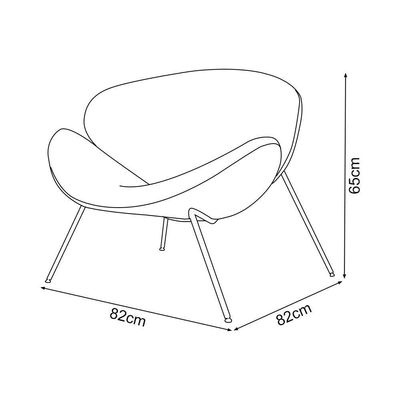 Poltrona Design Trevo Suede Cinza Base Inox